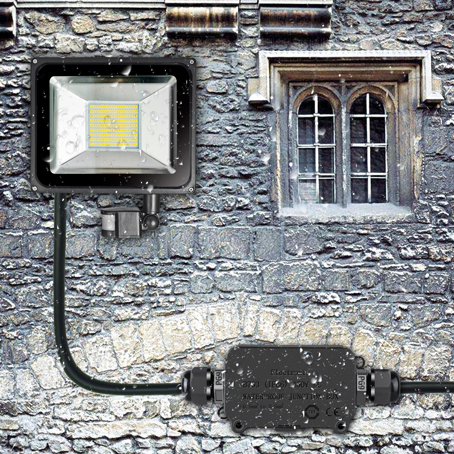 COOLWEST Waterproof Junction Box Outdoor 2 Cable PG9 Black Plastic IP66 Connector External Buy