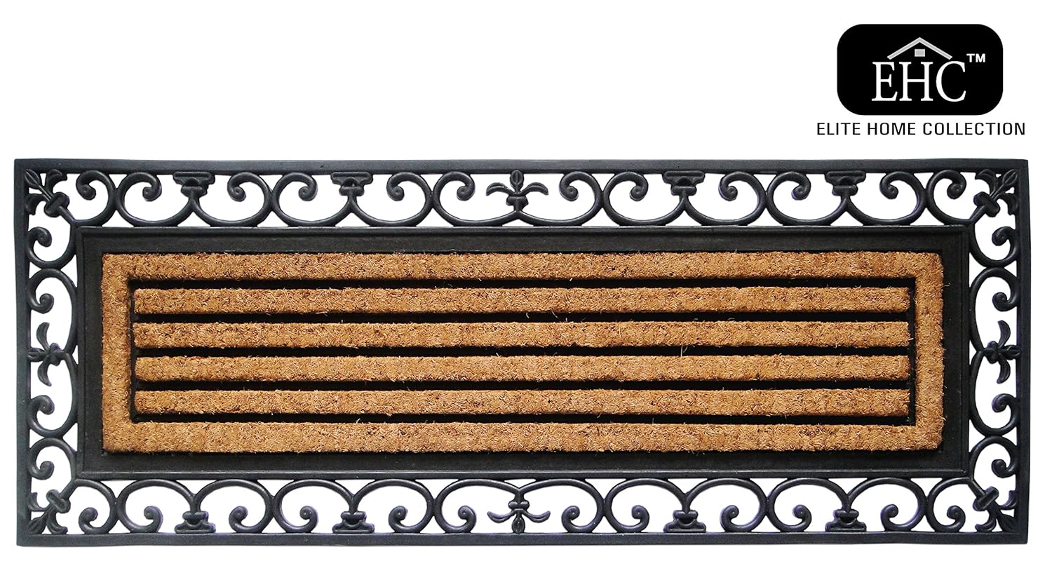 EHC Extra Large NonSlip Outoor Or Indoor Rubber Coir Door Mat120cm x