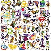 DC Super Hero Girls Iconic 50-Count Vinyl Sticker Pack – Large Die-Cut Animated Decals for Laptop, Water Bottle, Tablet, Indoor & Outdoor Use