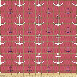 Ambesonne Anchor Fabric by The Yard, Pattern with