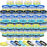 Leyndo 400 Pcs Autism Awareness Bracelets Bulk Silicone Wristbands Unisex Motivational Wristband Puzzle Pieces Bracelets for Adult Women Men Teens, 5 Styles