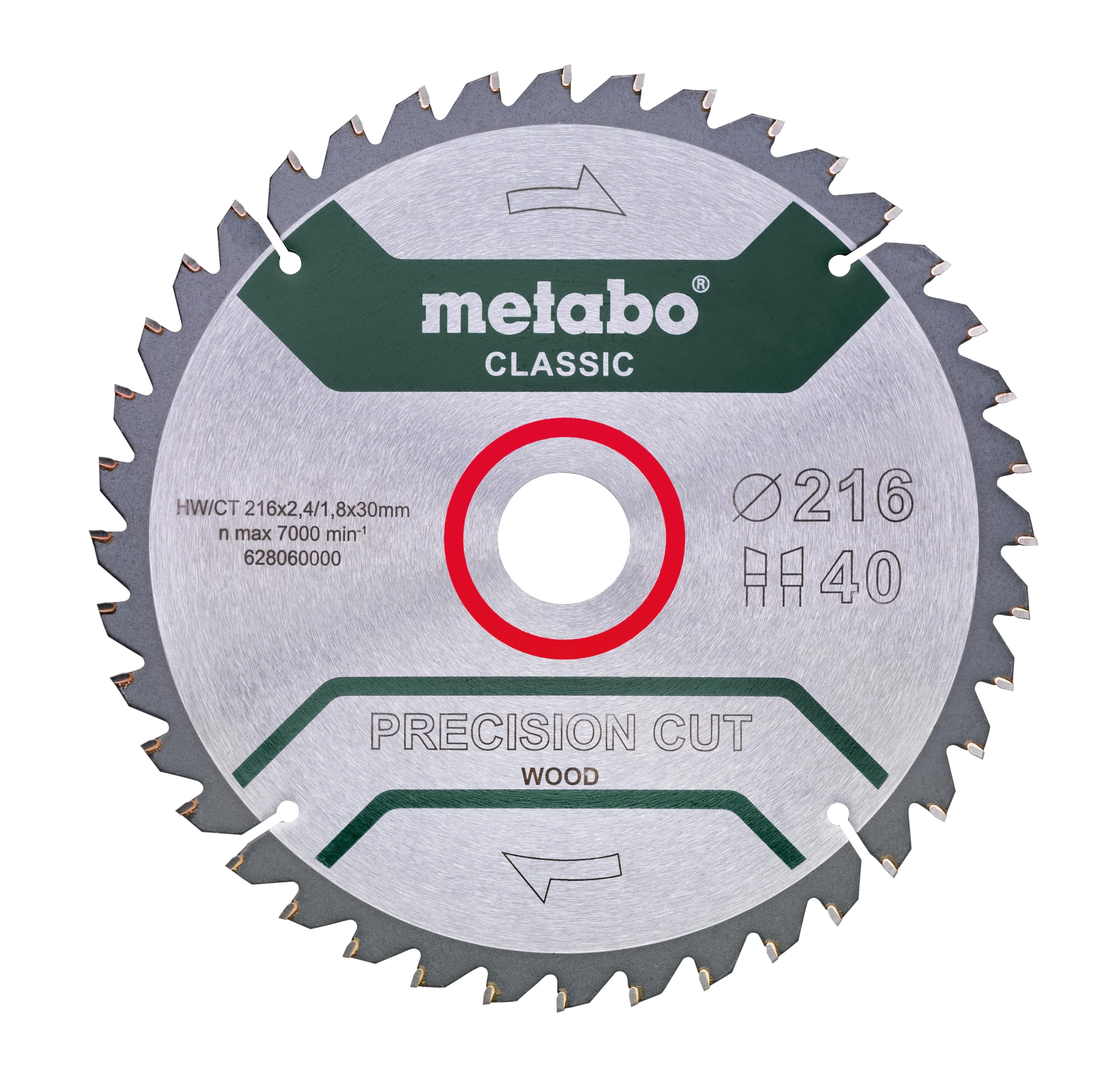 Metabo 628060000 HW/CT 216X30. 40 WZ 5 Circular Saw-Blade, Green