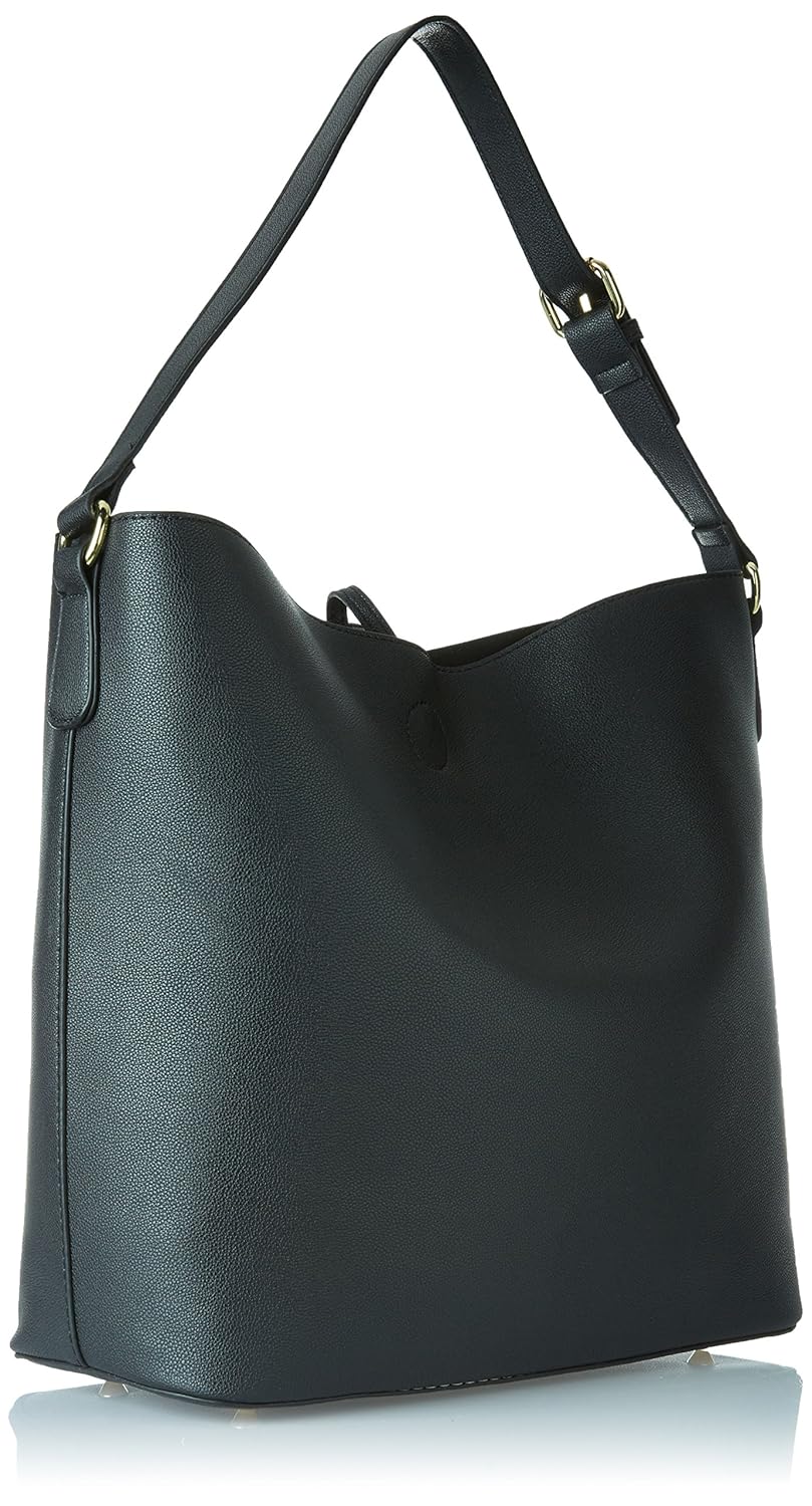cathy london women's handbag with sling bag, material- synthethic leather, colour- black