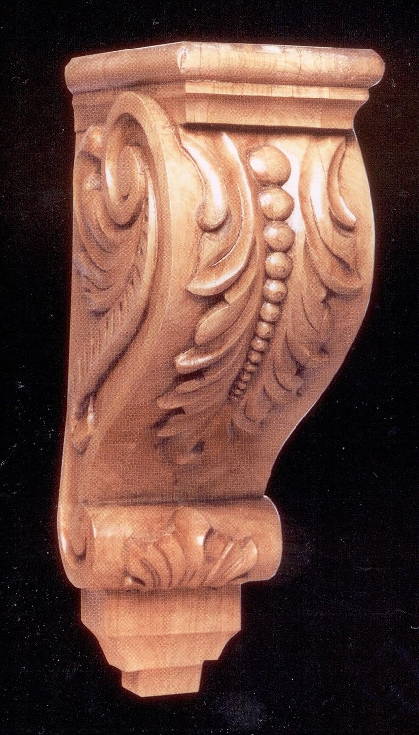 Solid Wood, Hand Carved Corbel, W5", H16", Depth7.5" Millwork