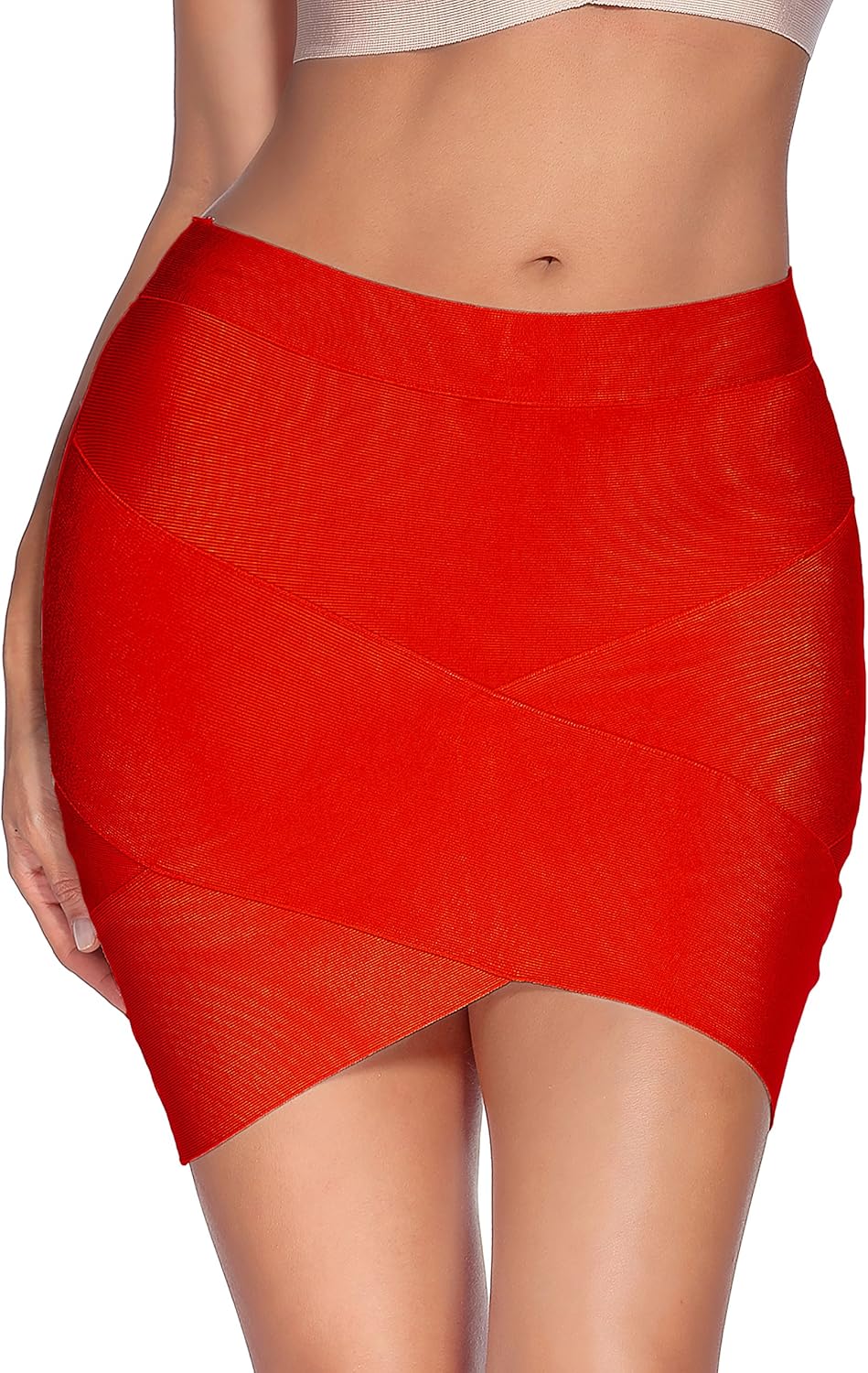 meilun Women's Rayon Bandage Bodycon Mini Skirt at  Women’s Clothing store