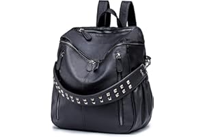 Roulens Women Backpack Purse Fashion Leather Large Ladies Shoulder Bags Travel Backpack Purse for Women