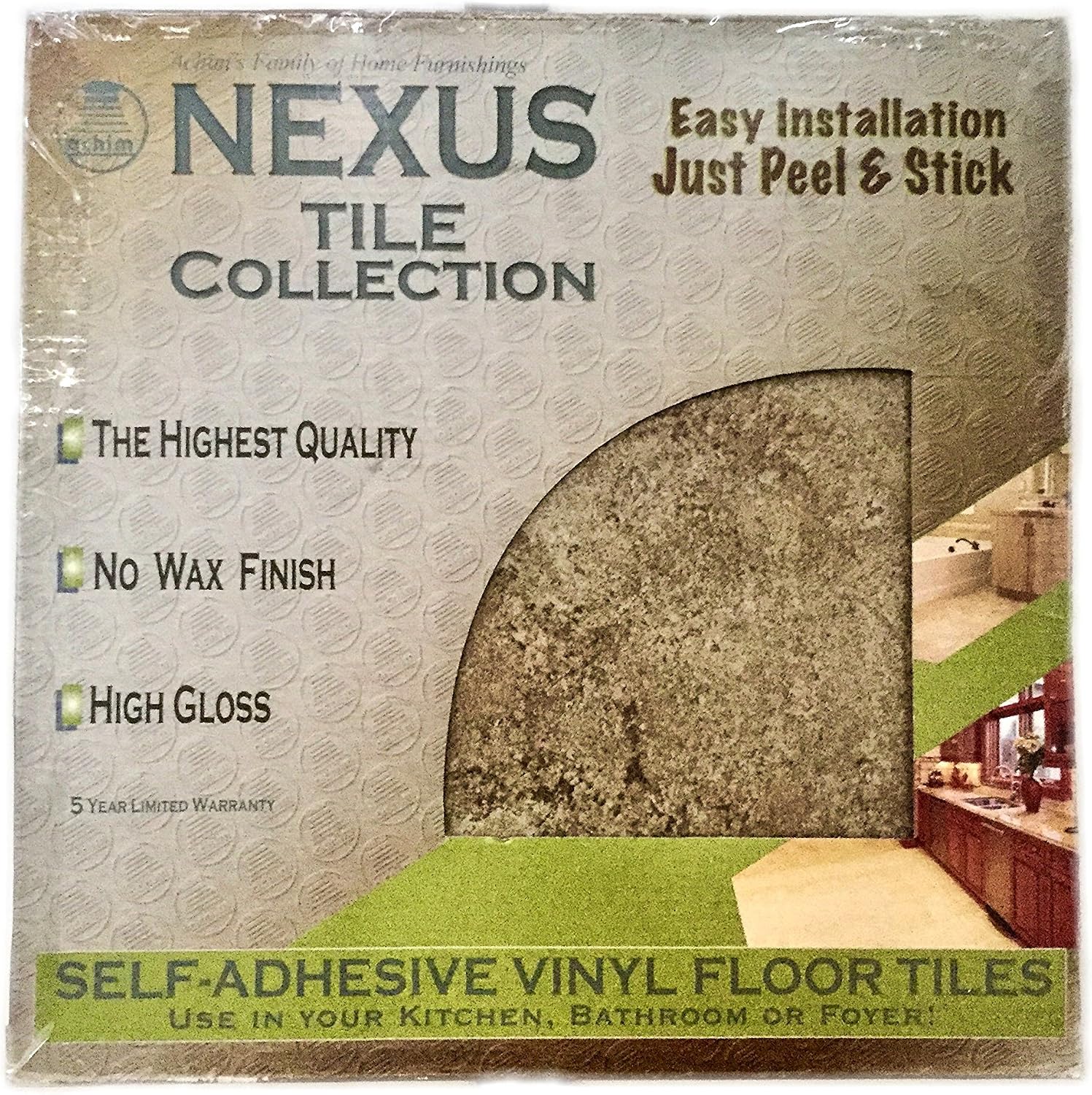Benjonah Park Avenue Collection Nexus Granite 12 Inch X 12 Inch Self Adhesive Vinyl Floor Tile 423 20 Tiles Amazonca Home Kitchen