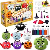 Klever Kits Halloween Pumpkin Decorating Kit, Halloween Painting Kits Party Favors for Kids, Arts and Craft Party Supplies, DIY Coloring Pumpkin Decorations, School Activities Games