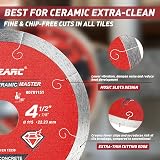 EZARC 115mm Diamond Cutting Discs Continuous Rim 2-Pack Wet Cutting view 3