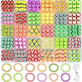 richginker 600pcs Polymer Clay Beads Friendship Bracelet Making kit Cute Fun Charms Beads for Bracelet Making DIY Arts Crafts Birthday Gifts Toys for Kids Girls Age 4-13 Fruit