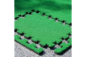 GAIARENA G GAIARENA Artificial Turf Mat with Thick EVA Foam Base for Golf Simulator, Grass Tiles Base for Golfing Hitting Practice Mat, Artificial Grass Mat Floor Decoration for Indoor Outdoor