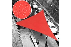 ShadeMart 12' x 12' x 12' Red Waterproof Shade Sail Triangle Sun Shade Sail 95% UV Resistant Canopy Awning Shelter Sunshade for Backyard Patio Deck Balcony Pergola Garden