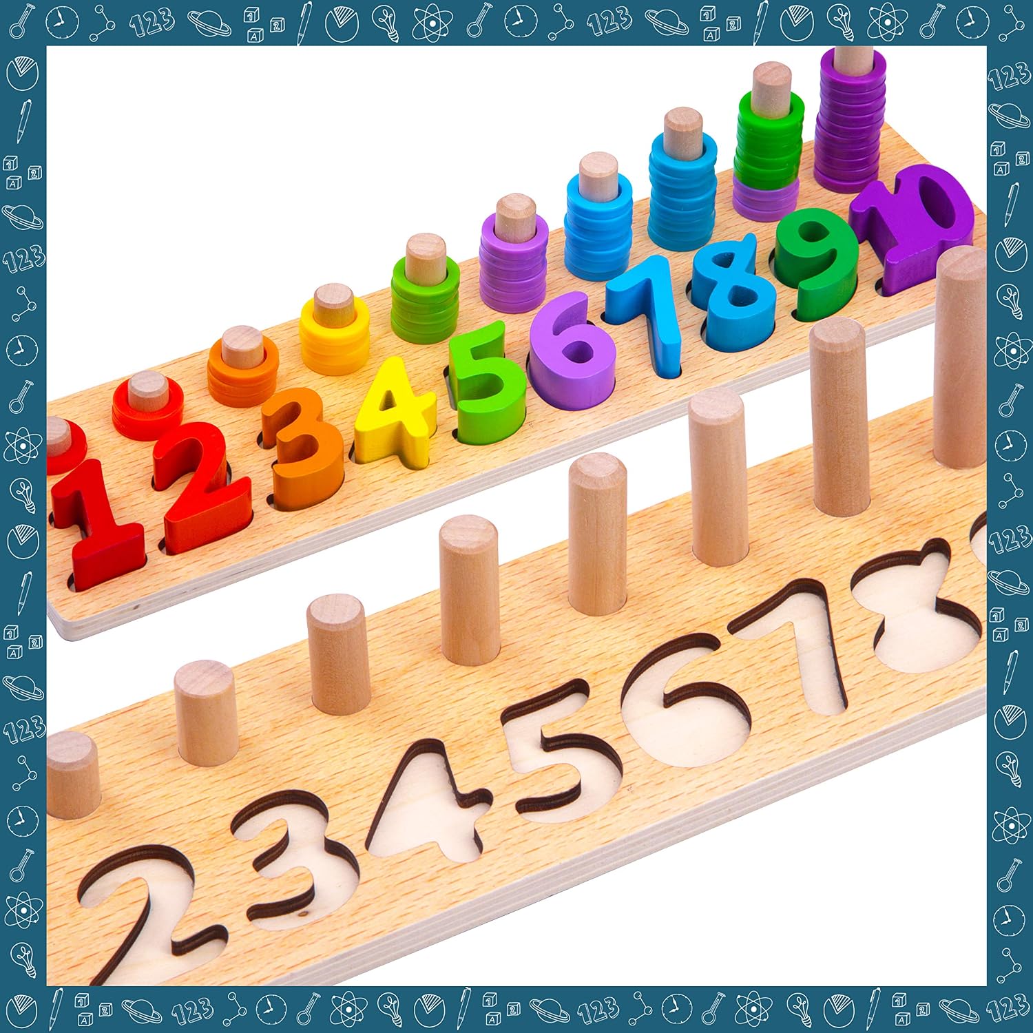 Jaques of London Educational Number Counting and Stacking Game, Multicolor, 8 x 10.5 x 39.5 centimeters - Image 5