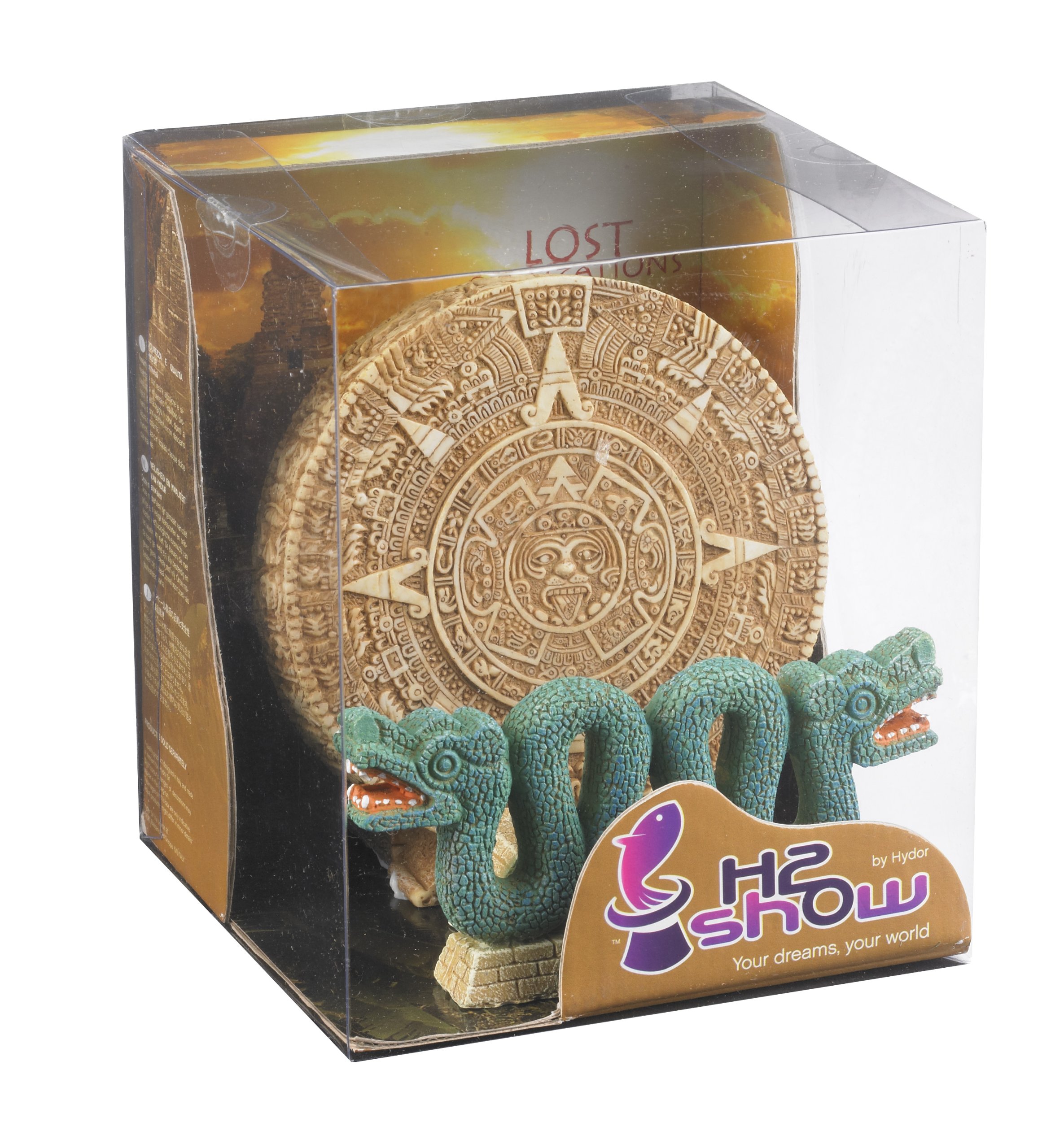 Hydor H2show Lost Civilization Aztec Calendar and Snake Decoration