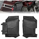 KEMIMOTO Side Saddlebag Guard Bag Organizer with Bottle Holder PU Leather | Compatible with Touring Road King Electra Glide Road Glide models Left, Right