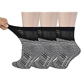 Yomandamor Women's 6 Pairs Diabetic Ankle Socks with Non-Binding Top And Cushion Sole,L Size(Socks Size:9-11)