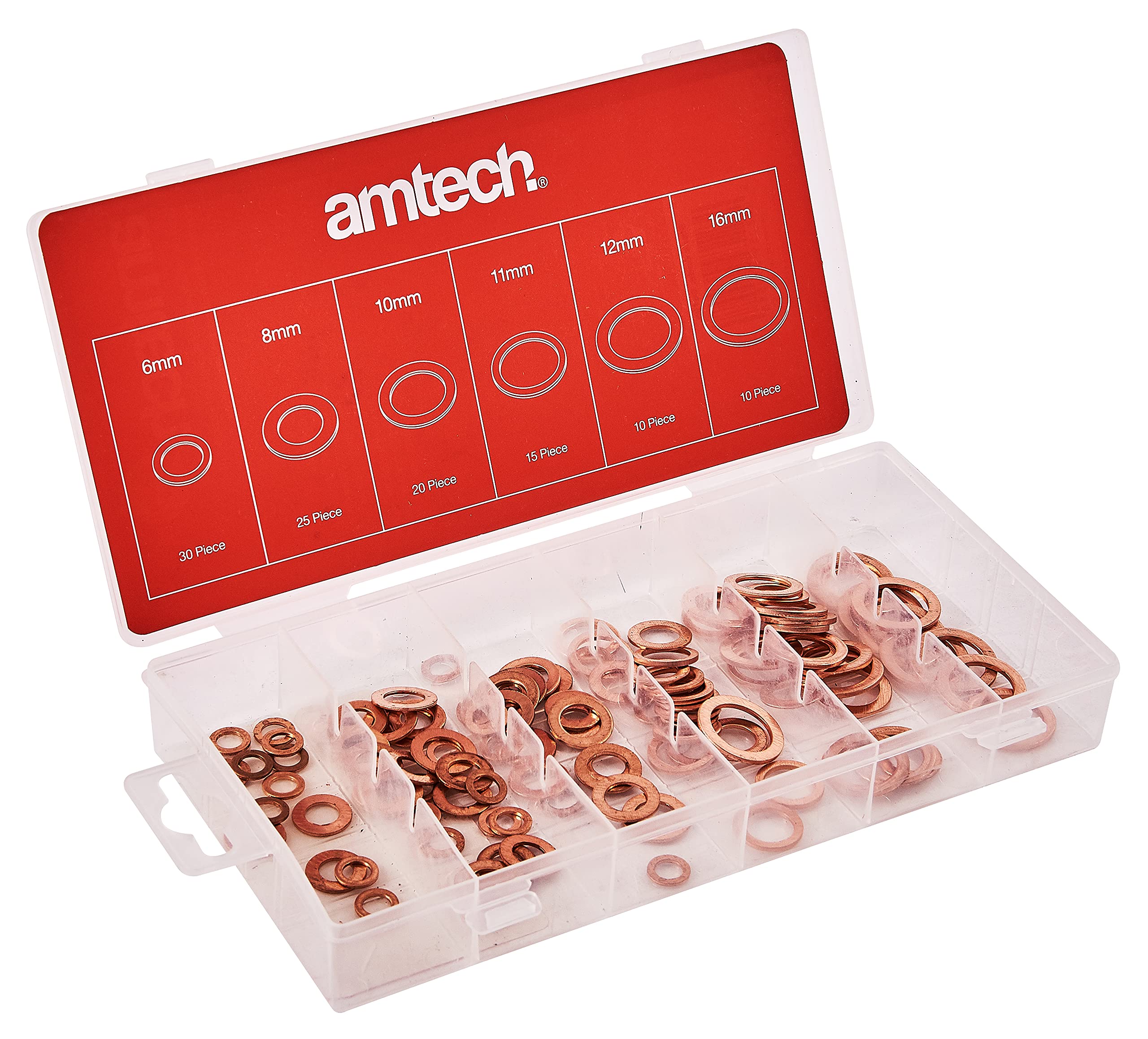 Amtech S6195 Copper Washer Set, 110-Piece