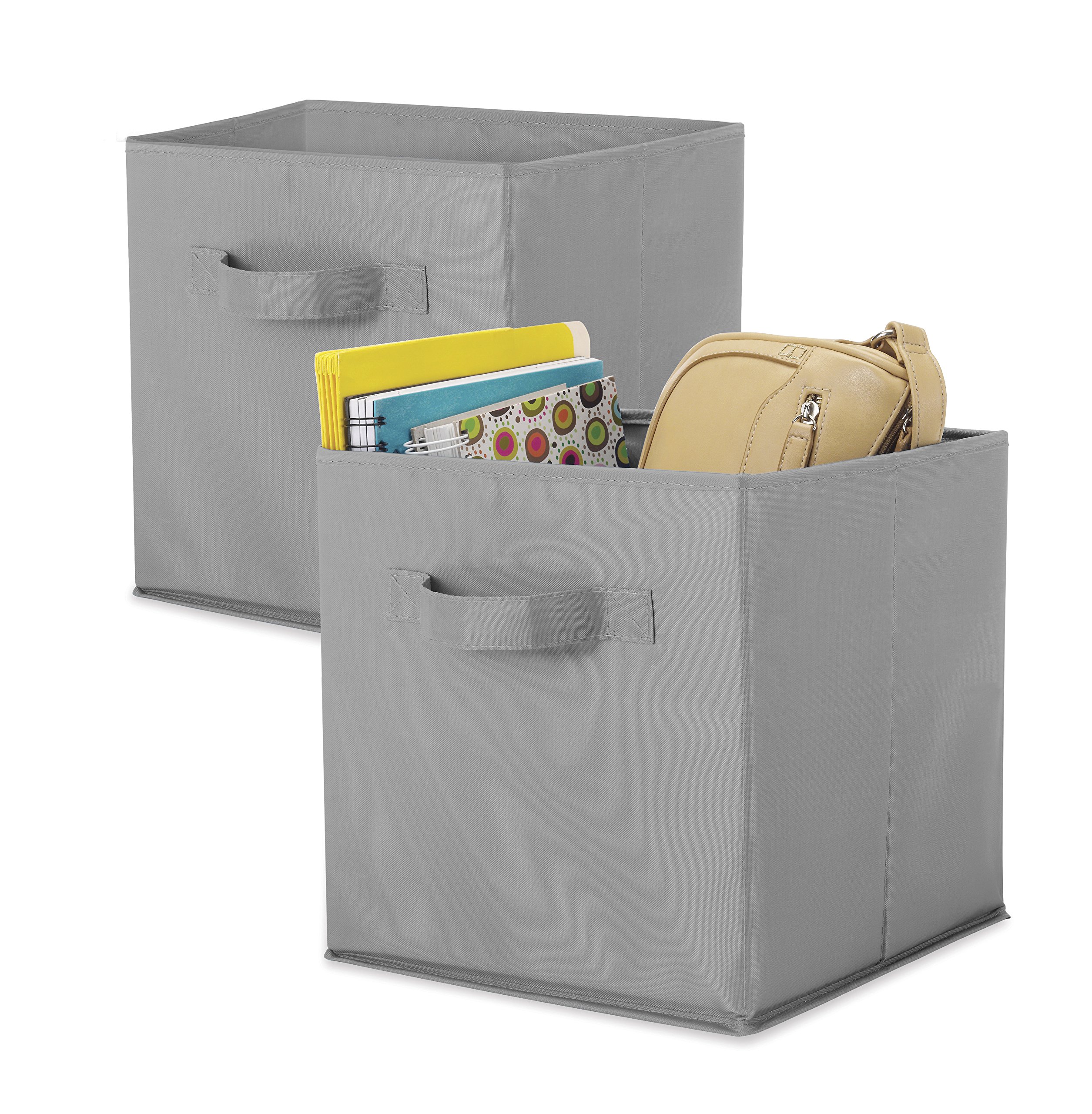 Whitmor Collapsible Cubes, Gray, Set of 2, Cardboard/PPNW