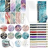 Gueevin 30 Sets Christian Gifts for Woman Bulk Bible Verse Pens Bookmarks with Scripture Prayer Pocket Mirrors Religious Church Gifts for Mother Pastor Sunday School Teachers Students