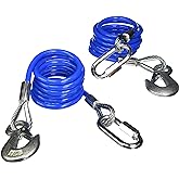 Roadmaster 643 Pair of Coiled Safety Single Hook Cables Compatible with Tow Bars &amp; Towed Vehicles | 68" Long | 6,000 lb Capacity Per Pair | Provides Secure Safety Connection During Towing