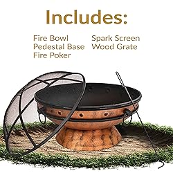 Sunnydaze 30-Inch Large Outdoor Fire Pit - Wood