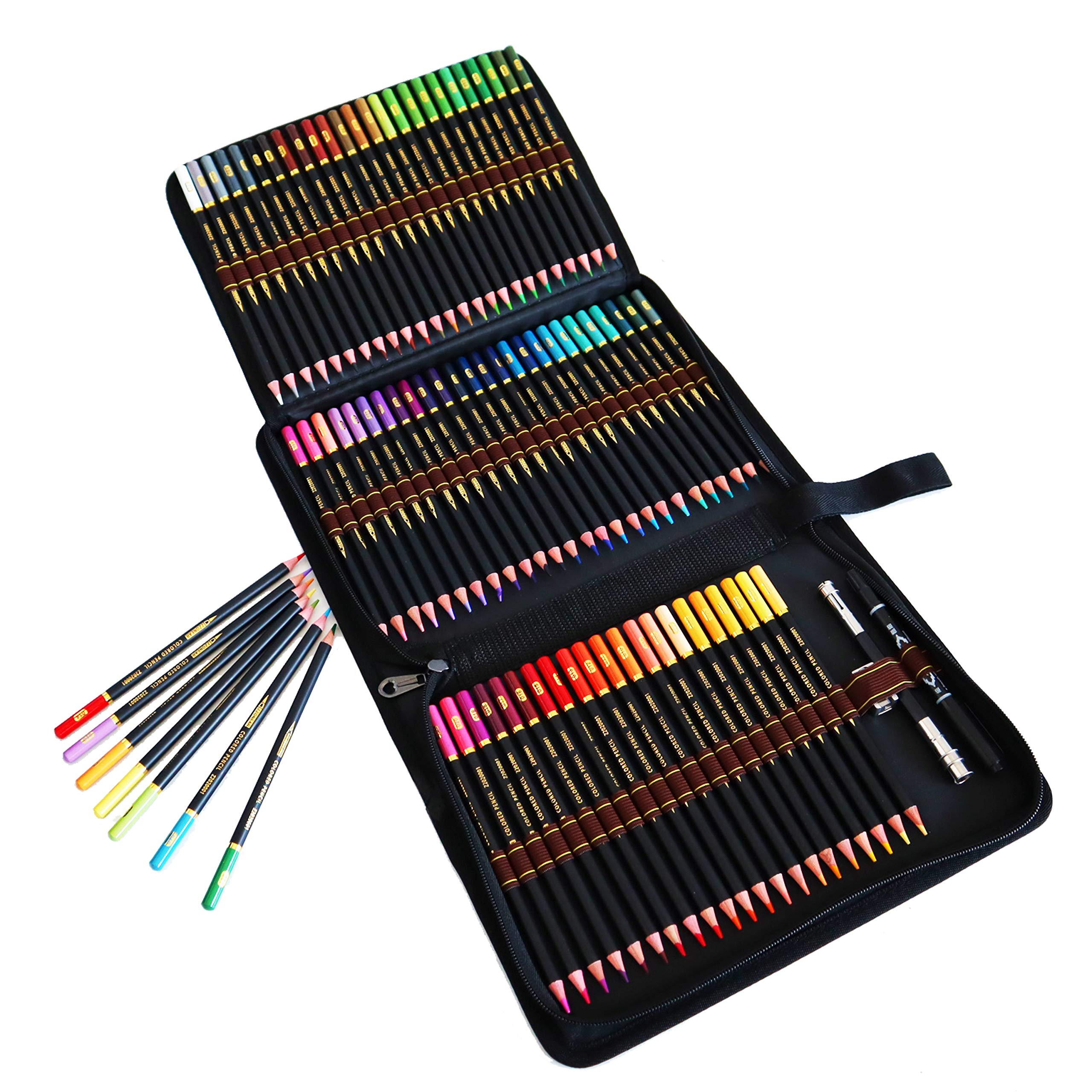 Majoart 72 Colored Pencils Professional Art SetIn Personalized Big Pencil Case,Colouring Pencils Drawing Set For Adult Coloring Books, Kids Artist Art Drawing