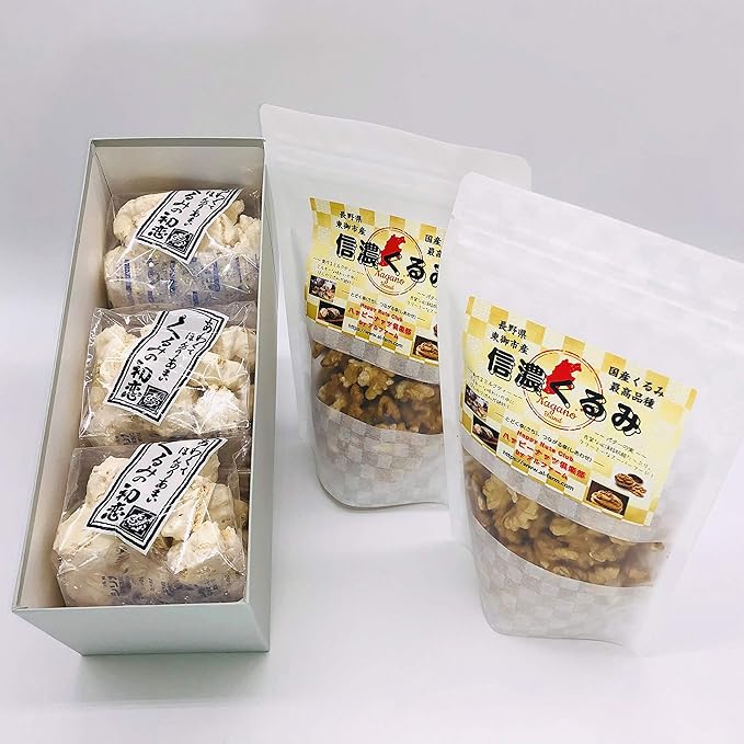 Amazon 国産 剥きくるみとメレンゲくるみ菓子のセット 剥きくるみ 0g くるみの初恋3個入り 御菓子処花岡 くるみ菓子 国産くるみ むき お菓子 長野県 焼き菓子 お土産 ハッピーナッツ倶楽部 ケーキ 洋菓子 通販