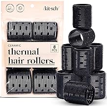 Kitsch Ceramic Thermal Hair Rollers for Women &ndash; Self Grip Hair Curlers for Heatless Curls Overnight - Volumizing Large Roller