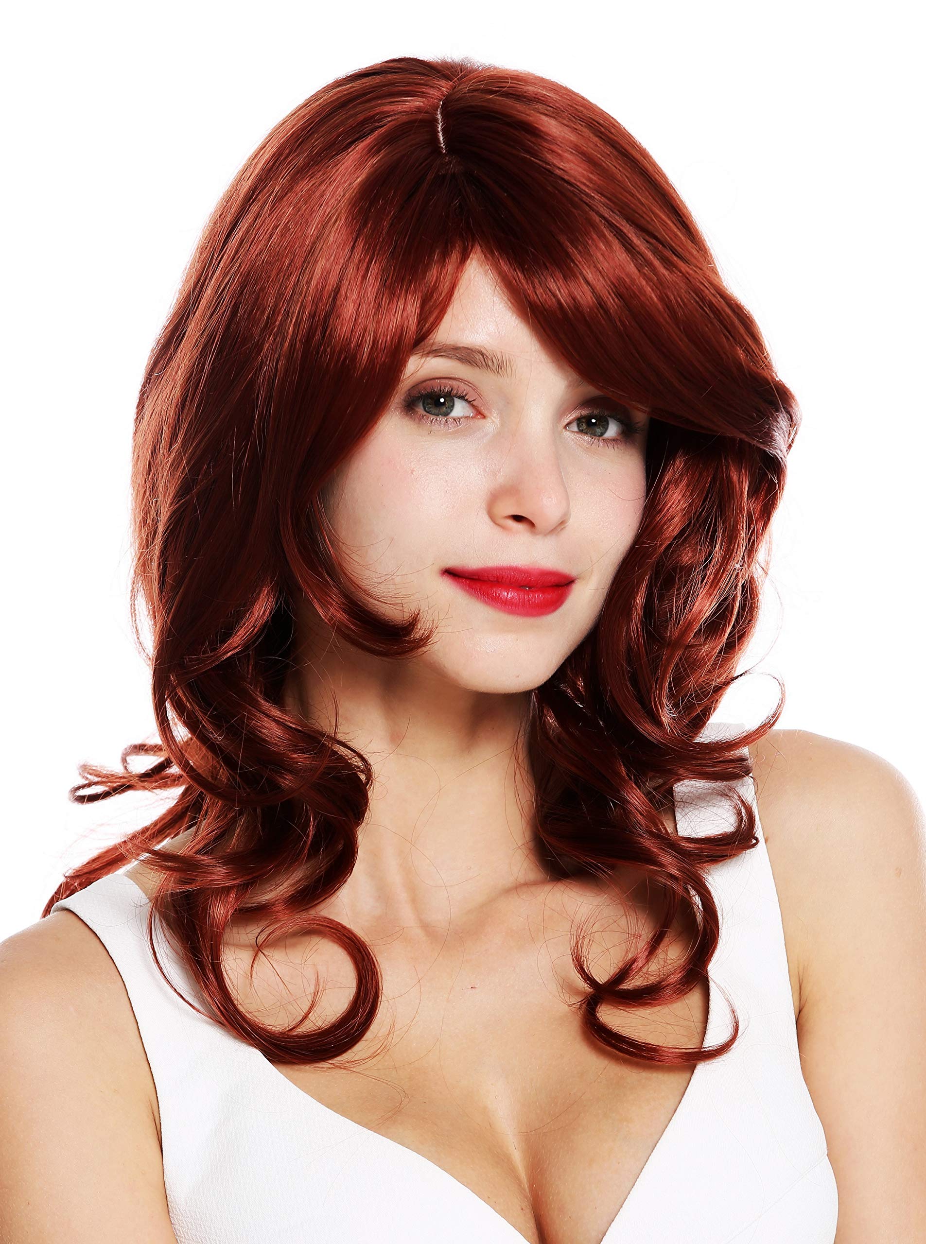 WIG ME UP - VK-44-130 quality women's wig long very voluminous wavy waved parting copper red