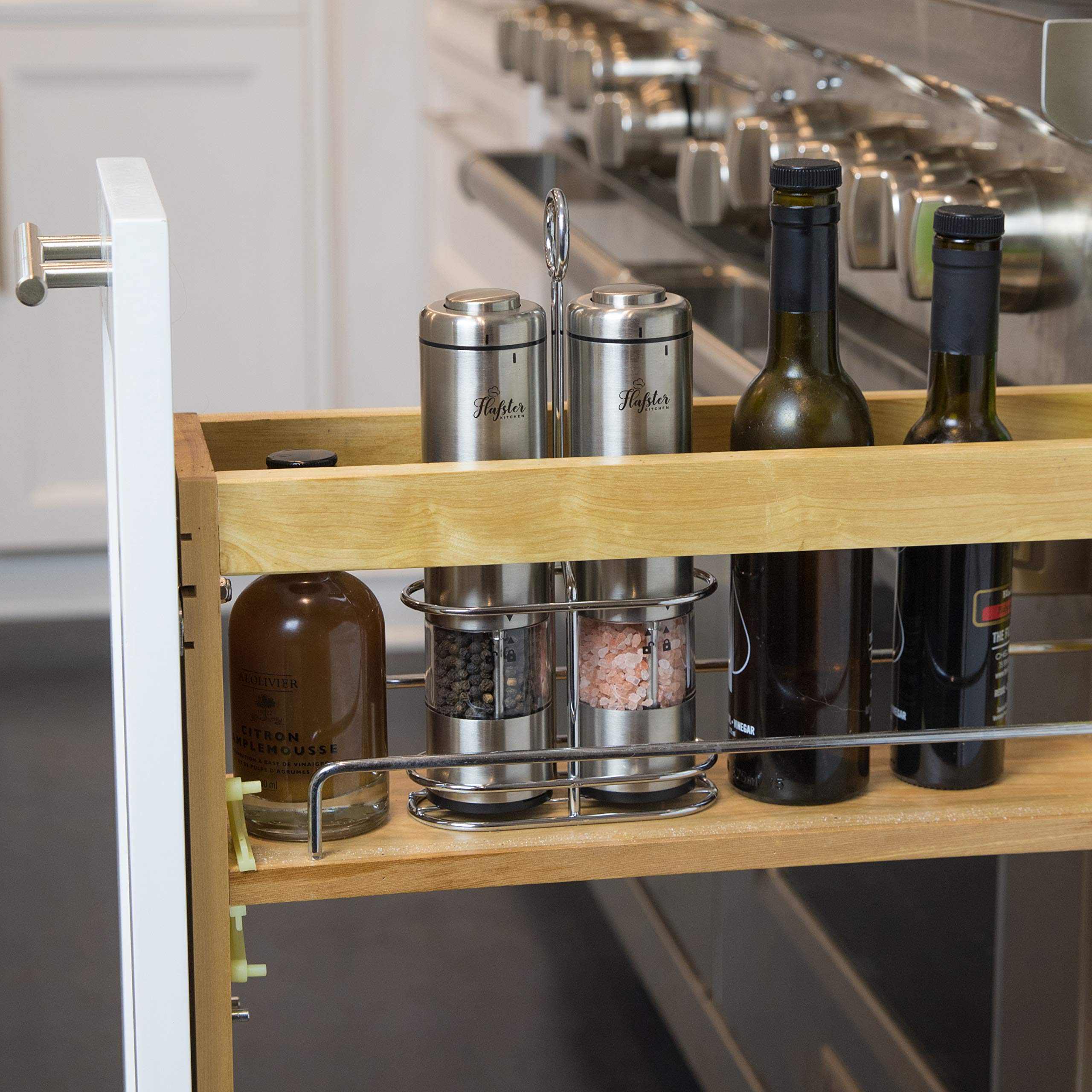 Battery Operated Salt and Pepper Grinder Set Electric Stainless Steel