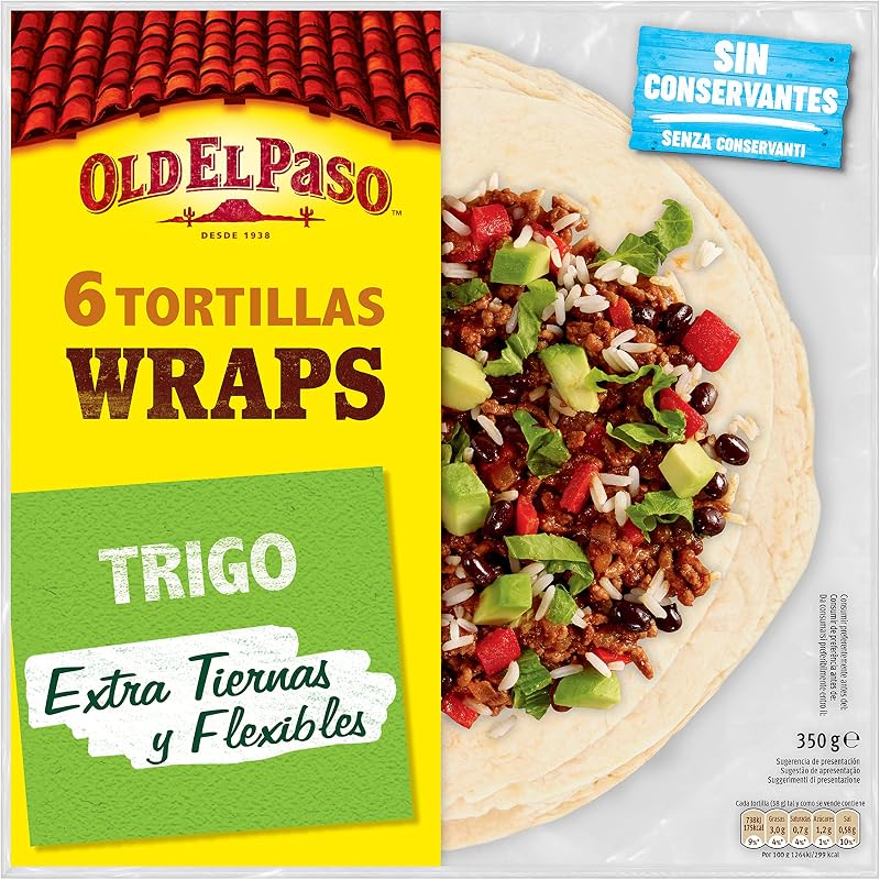 Tortilhas de trigo, sem conservantes, 6 unidades, ideais para fajitas e burritos, 350g — foto 1 de 5