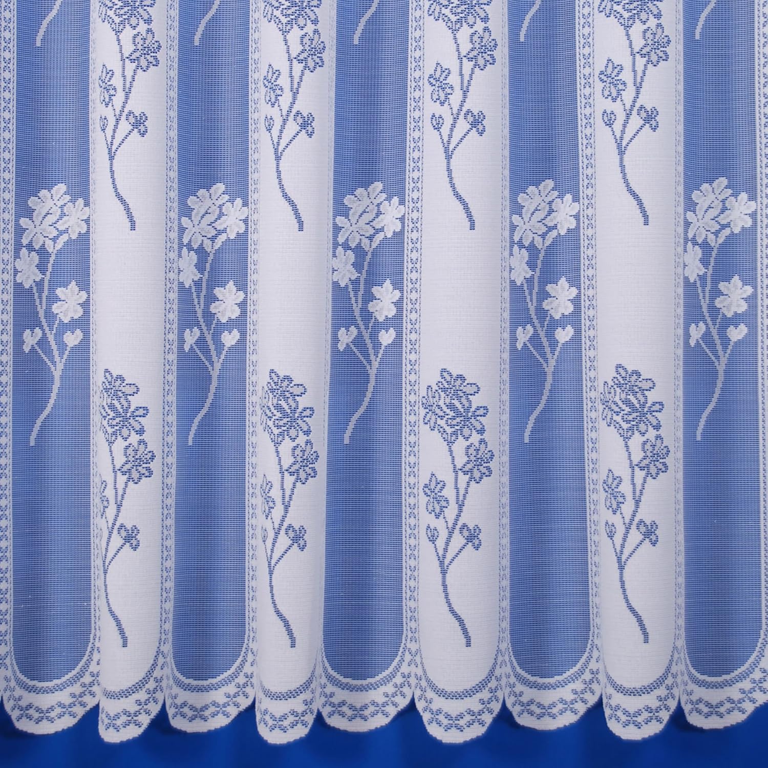 Curtains & Pelmets 90" LONG DROP FLORAL DESIGN WHITE NET CURTAIN SIZES