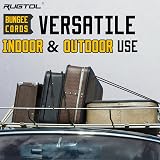 Rugtol 4 Pack Bungee Cords with Carabiner 18in Heavy Duty Black view 6