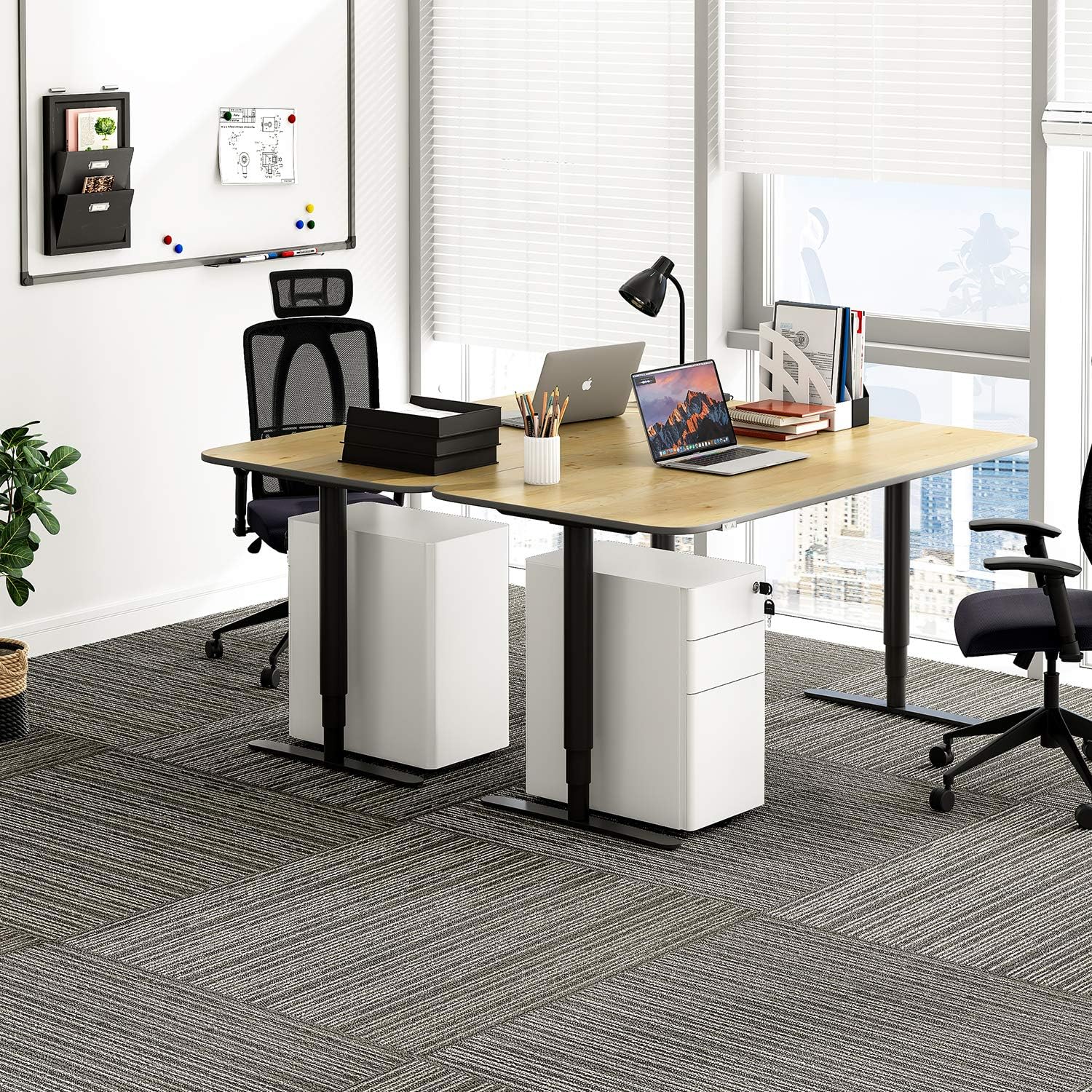 REYADE 3 Drawer Mobile File Cabinet, Slim Metal Office Storage Cabinet with Lock, Under Desk Office Pedestal File Cabinet, Fully Assembled, Suitable for Legal/Letter/A4 File, White: Kitchen & Dining