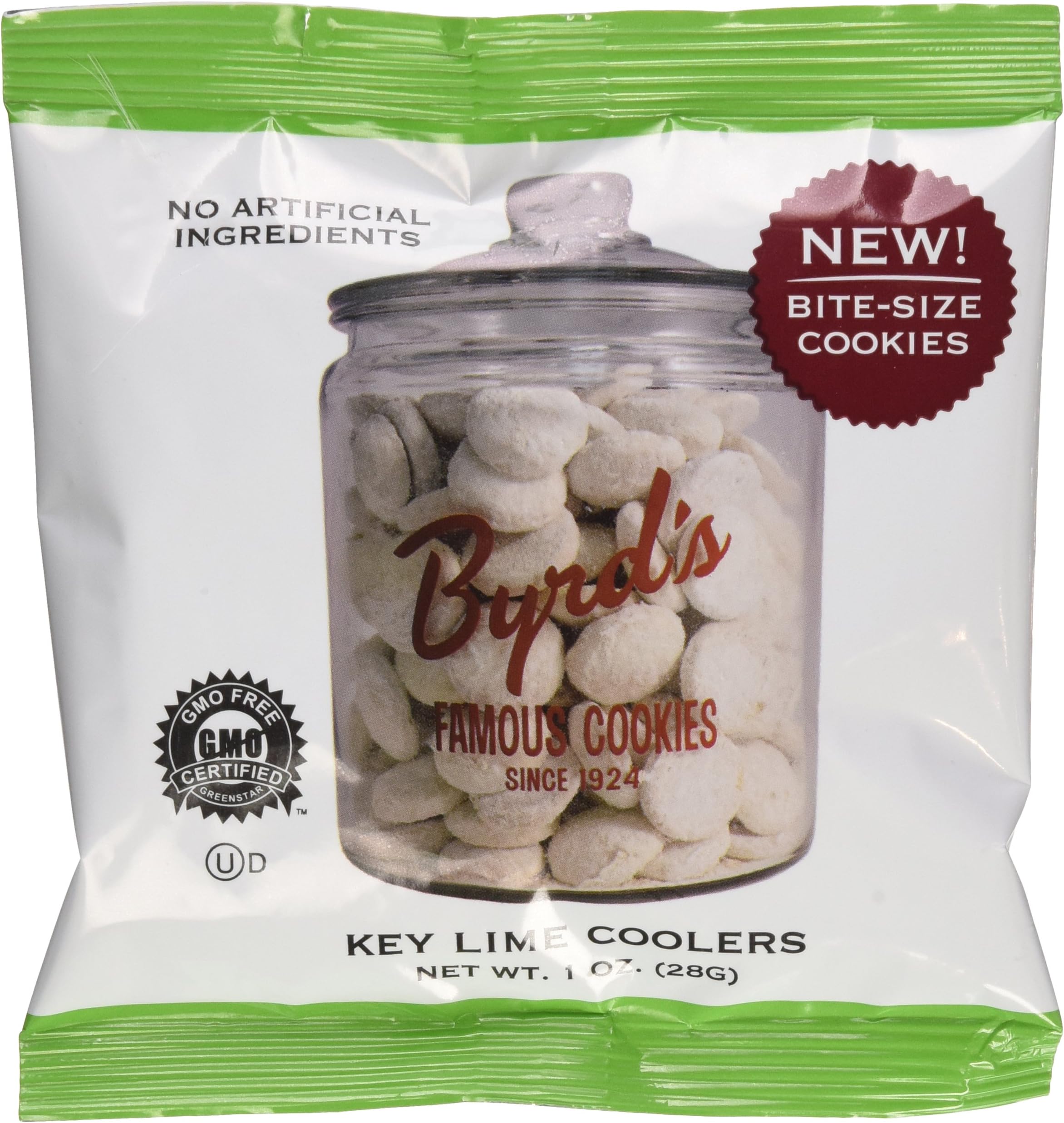 Byrd's Famous Cookies Convenient 12 Pc. Carton of 1 0z. Portion Packs From Savannah's Iconic Cookie Bakery - Key Lime Coolers