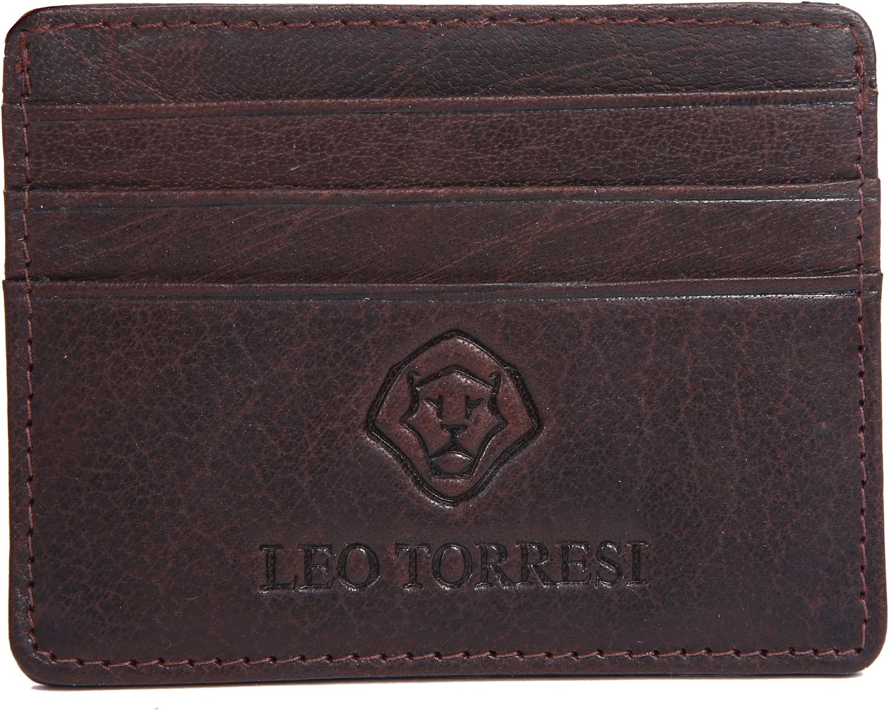 Leo Torresi Leather"Ultra- Lite" Credit Card Holder (Brown)
