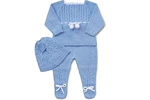 Escalett Layette Newborn Baby Knitted Clothes Set, Coming Home Infant Knit Outfit for Boys and Girls