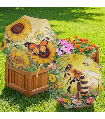 MorningRo 2 Pack Plant Shades Umbrellas Outdoor Sun Covers, Garden Yard Decorations, Large Iron Shade Umbrellas for Patio Outside Potted Plants(Butterfly) : Patio, Lawn & Garden