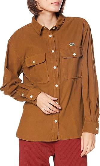 Amazon ラコステ シャツ 公式 ウォッシュドコーデュロイシャツ レディース Cf1109l シャツ ブラウス 通販