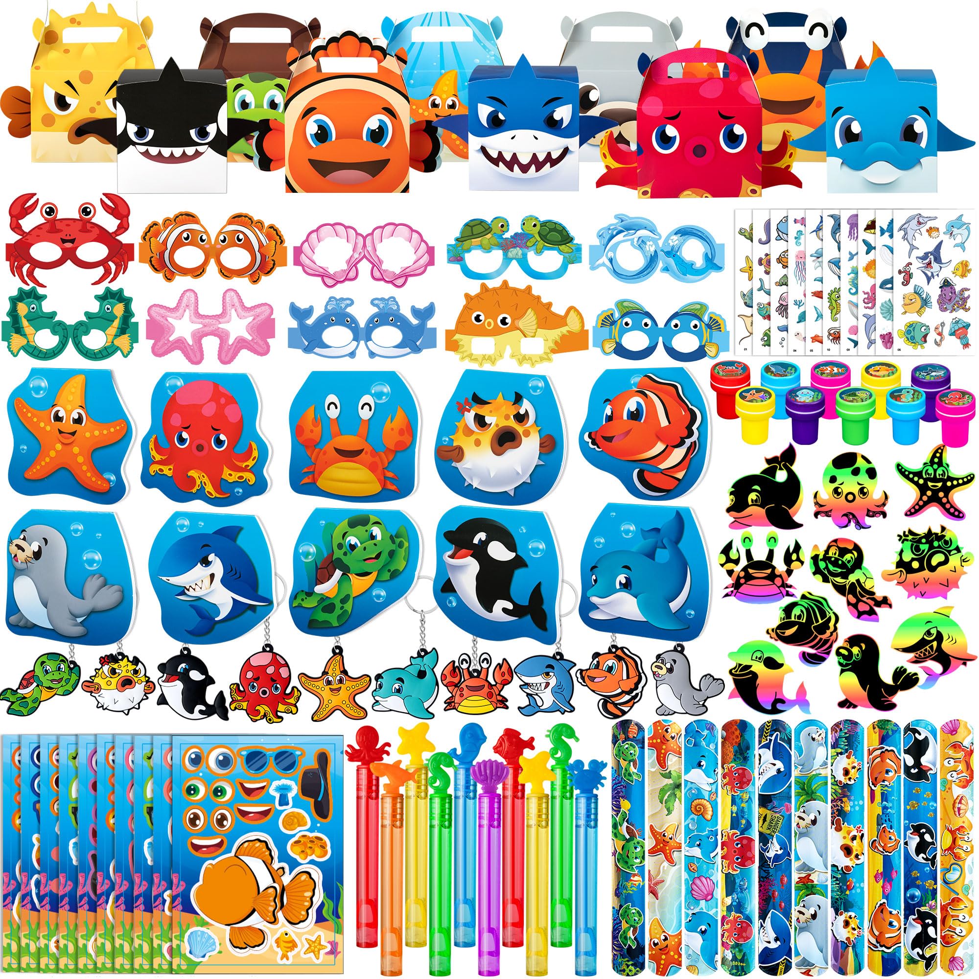 Photo 1 of (used)(incomplete) DMIGHT Under the Sea Party Favors Ocean Animals Party Stickers School Sea Shark Mermaid Party Goodie Bag Stuffer Classroom Gifts Rewards Supplies