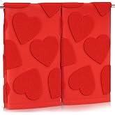 DERTE 2 Pack 3D Heart Valentine's Day Hand Towels Red Hearts 100% Cotton Bathroom Towel Red Jacquard Bathroom Decorative for Cleaning Drying Cooking Kitchen Dish Holiday Party 13.7 x 29.5