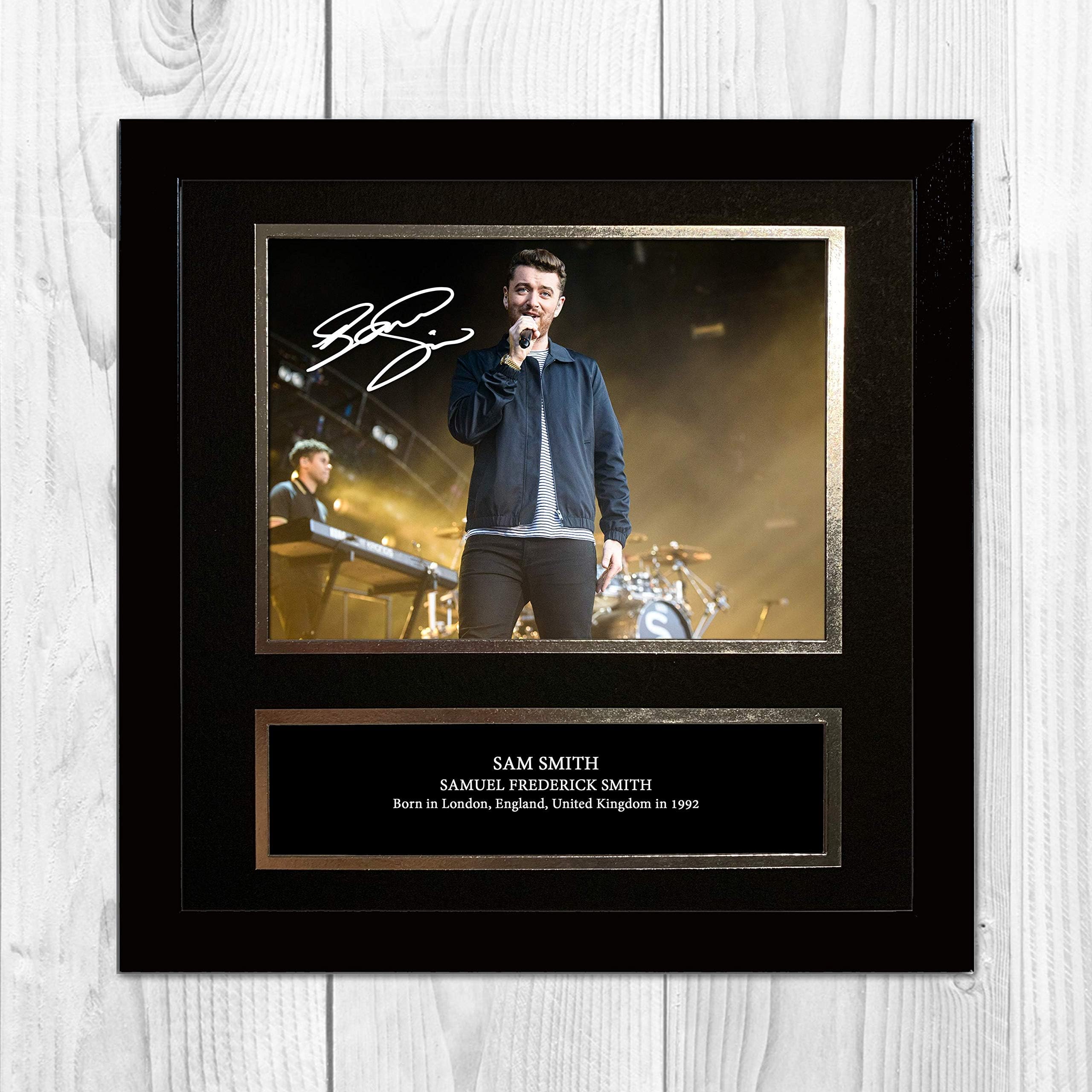 Sam Smith 2 NDB Signed Reproduction Autographed Wall Art - 10 inch x 10 inch Print (Black frame)