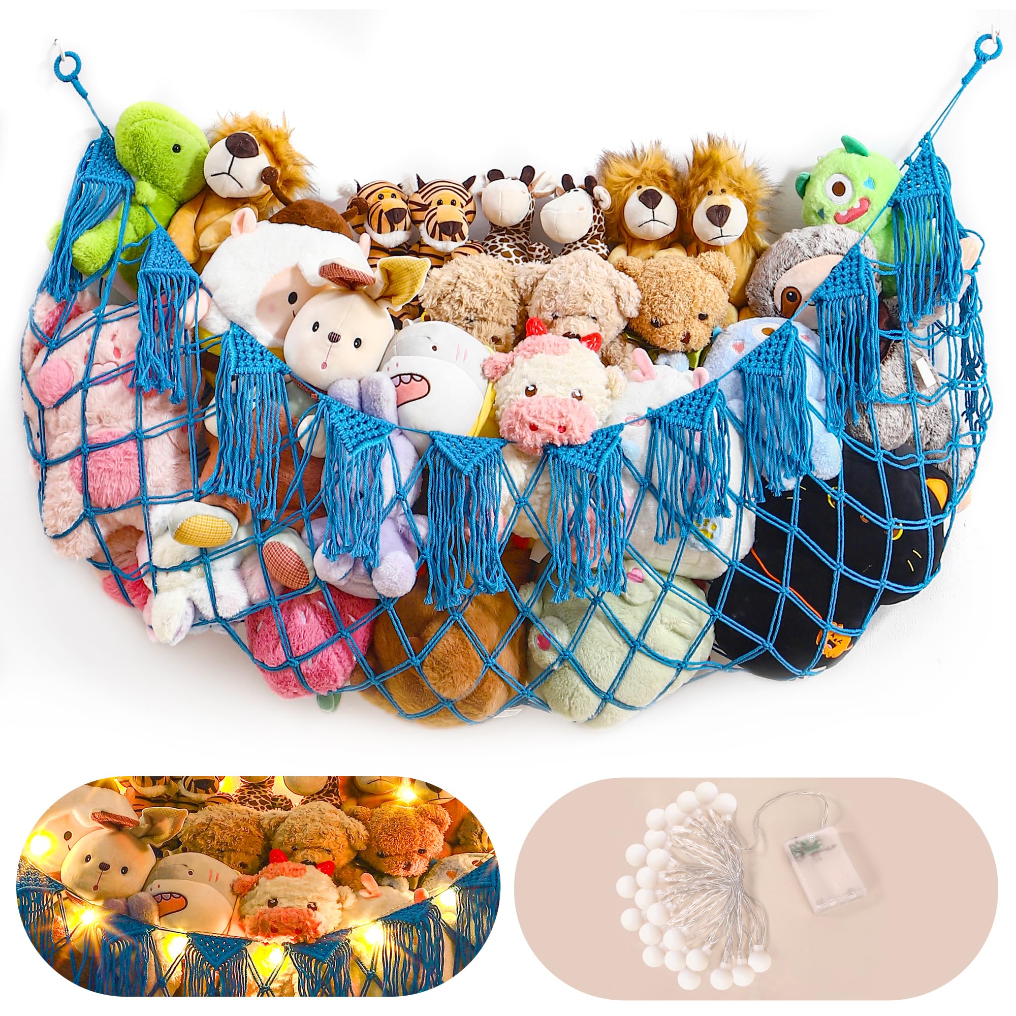Stuffed Animal Hammock Net with Lights - Big Toy