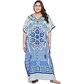 Gypsie Blu Caftan Dresses for Women Polyester Plus Size Moo Moos Bathing Suit Cover Up Kaftan BeachDress Resort Lounge Outfit