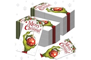 BHNACIER 40Pcs Red Green Christmas Guest Napkins Christmas Party Napkins Red Green Christma Bathroom Hand Towels Merry Xmas Guest Hand Towel Napkin for Xmas Winter Decorations