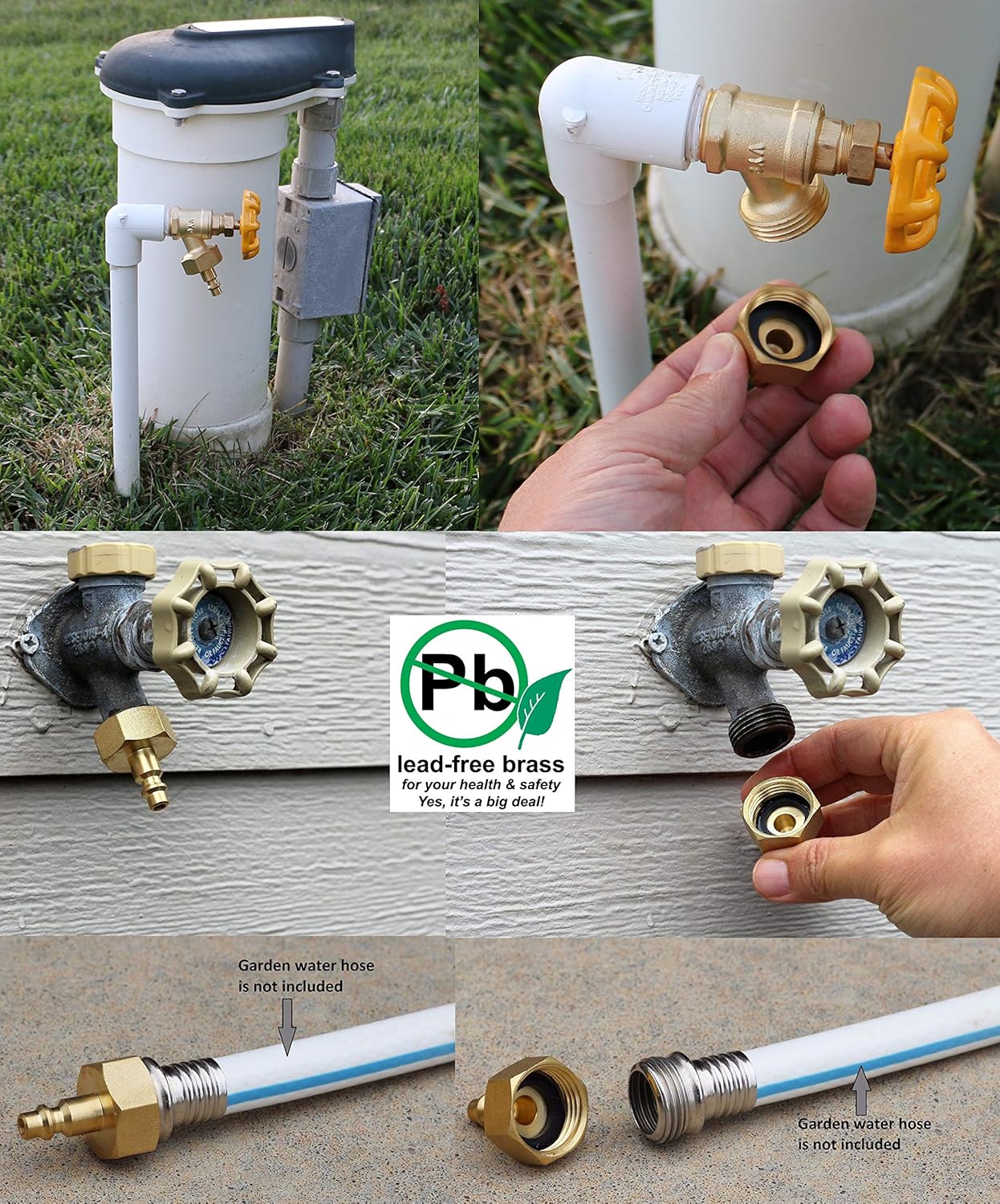 Water Blowout Quick Connect Plug Fittings for Air Compressor, Winterize Kit for RV, Camper, Outdoor Plumbing, Garden Hose, and Sprinkler Systems (One Pair) - - 