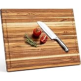 WALDWERK Large Teak Wood Cutting Board (24 x 18 x 1.2") - Solid Wood Cutting Board - Extra Large Teak Wood Chopping Board - Wooden Butcher Block for Kitchen
