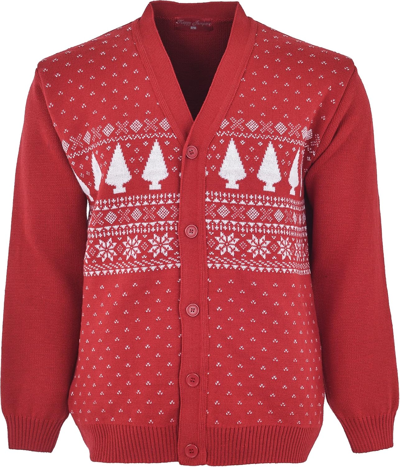 Maan Store Mens Christmas Cardigans Long Sleeves Xmas Trees and Snow Christmas Cardigans