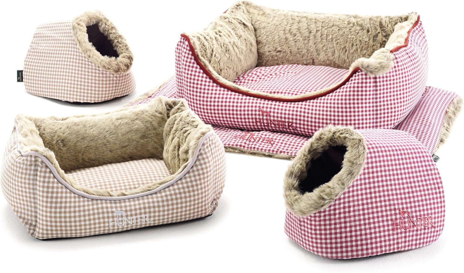 HUNTER Astana Dog Sofa with Plush, 60 x 45 cm, Grey Checked - Image 4