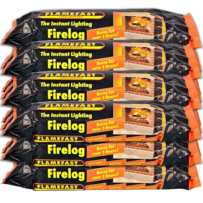 FLAMEFAST FIRELIGHTERS THE INSTANT LIGHTNING FIRE LOG CASE OF 12 BURNS